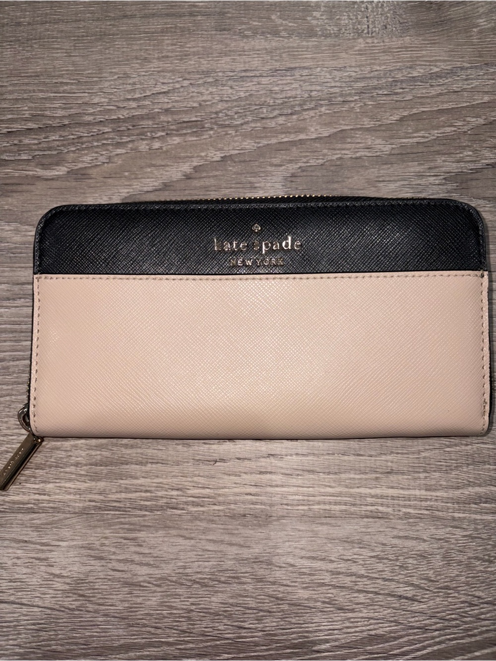 Kate Spade Two-Tone Black & Ivory Zip Wallet